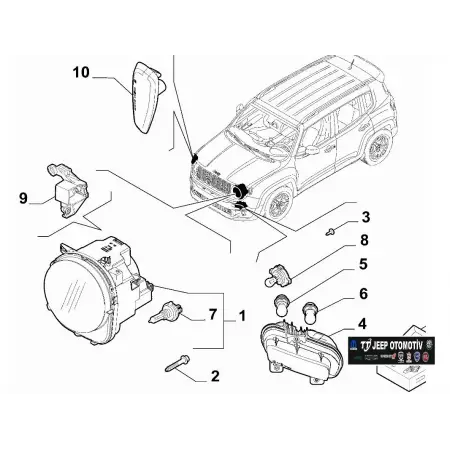 2019 - 2024 Jeep Renegade Sağ Ön Sinyal Lambası 52177770