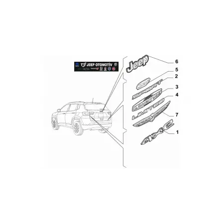 2020 - 2023 Jeep Compass Arka Bagaj Jeep Yazısı / Arma 52157831