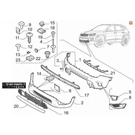 2020 - 2024 Jeep Compass Ön Alt Izgara 735745859