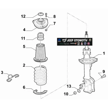 2020 - 2025 Jeep Compass Ön Sol Amortisör 52164245 - 2.El