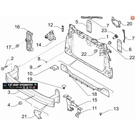 2020 Jeep Compass (M7) Ön Tampon Demiri 52160674 53486709