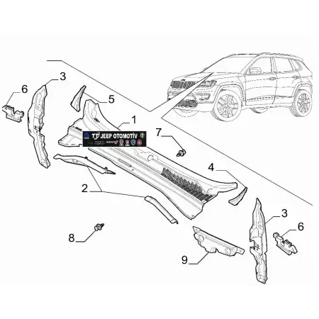 2020 Jeep Compass Silecek Izgarası 735728230 60932904
