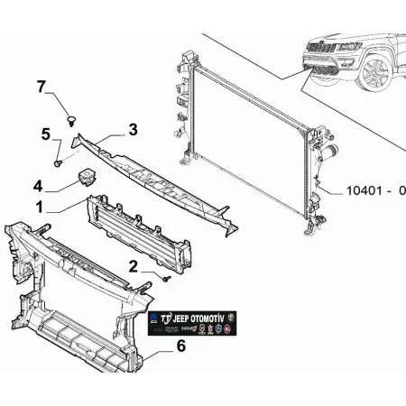 2021-2023 Jeep Compass (MV) Ön Radyatör Davlumbaz 52170869