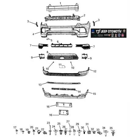 2021 - 2024 Jeep Compass Ön Tampon 68552413AA K68552413AA