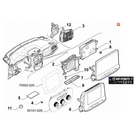 2021 - 2024 Jeep Compass Radyo Ekranı 50155722 68455716AG