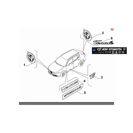 2022-2024 Alfa Romeo Tonale Arka Bagaj Tonale Yazısı 50571930