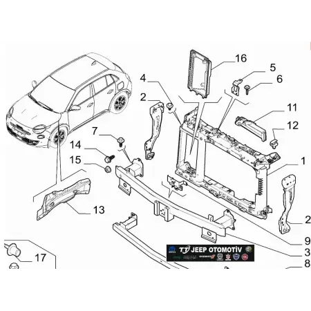Jeep Avenger / Alfa Romeo Junior Ön Tampon Traversi 9849353180