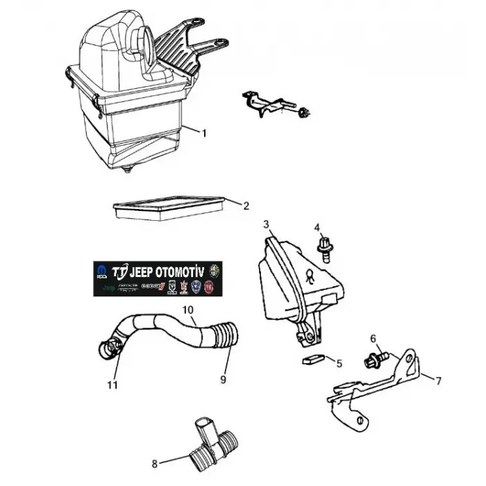 2006-10 Jeep Commander Hava Fitre - Turbo ara hortum 53013672AE