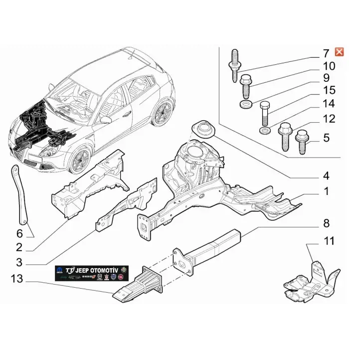2010 - 2020 Alfa Romeo Giulietta Ön Sol Darbe Emici 50520273