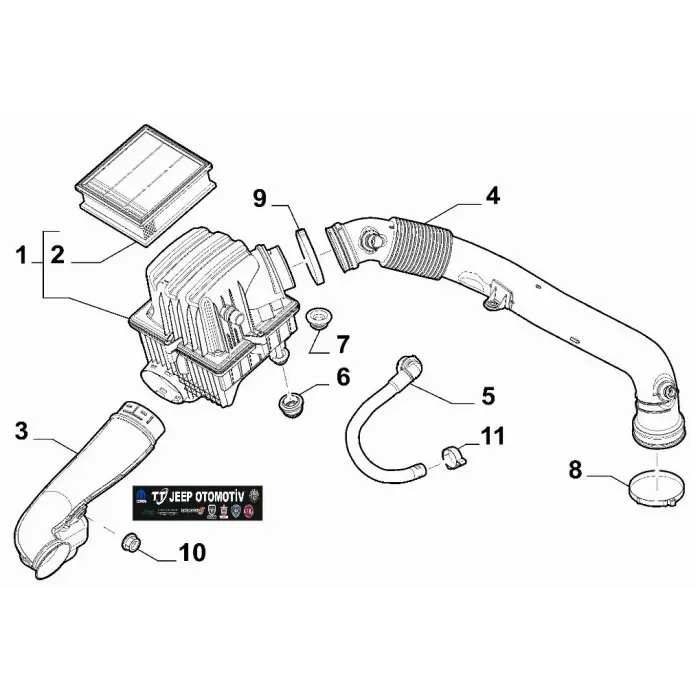2014-2022 Jeep Renegade / Fiat 500X Hava Filtre Borusu 51938297