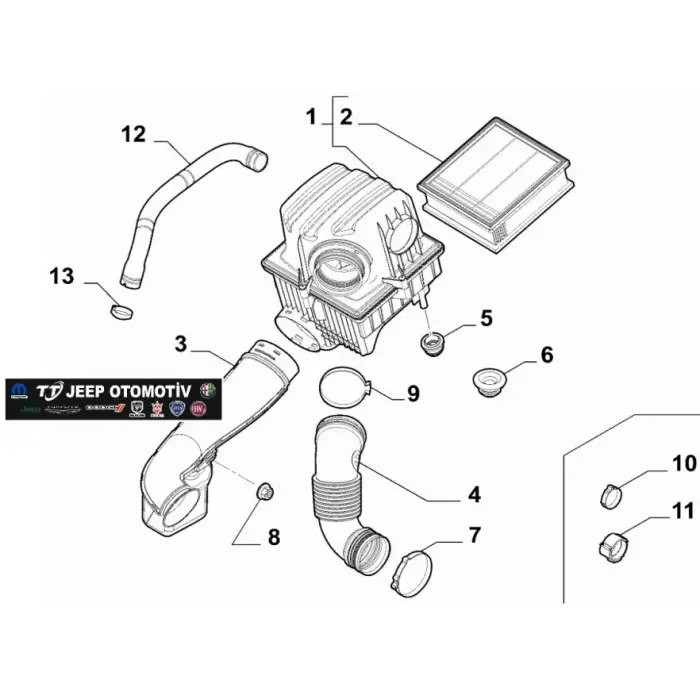 2014 - 2024 Jeep Renegade Fiat 500X Hava Filtre Borusu 51938298 - 2.El