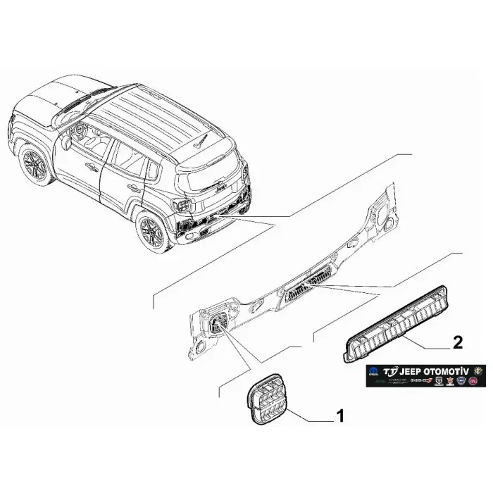 2014-23 Jeep Alfa Romeo Fiat Bagaj Hava Emiş Kapakcığı 52103372