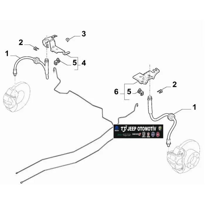 2014-23 Jeep Renegade Compass 500X Arka Fren Borusu 52208751