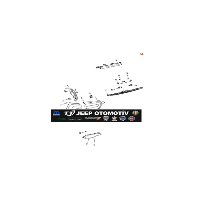 2014 Jeep Cherokee (KL) sağ arka sis lambası 68102876AC