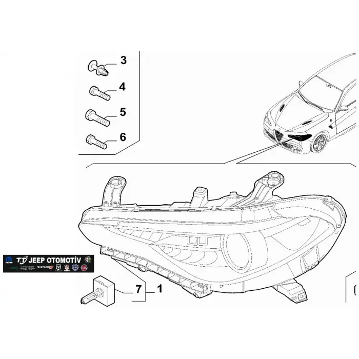 2016-23 Alfa Romeo Giulia Stelvio Uzun Far Ampül DS3 6000634226