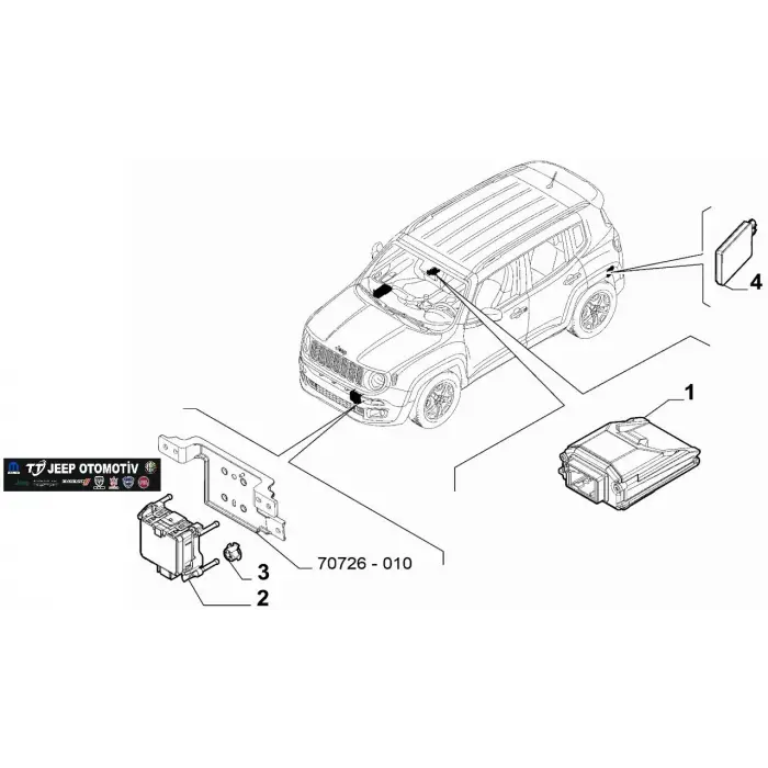 2018-2024 Jeep Renegade Ön Tampon Radar 52181565 Orijinal Sıfır