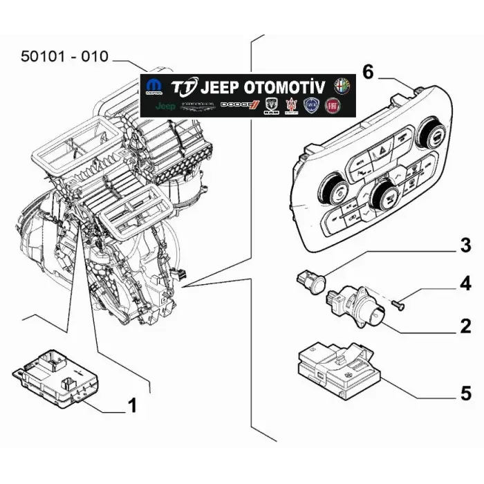 2018 - 2025 Jeep Renegade Klima Kontrol Kumandaları 735694128 - 2.El