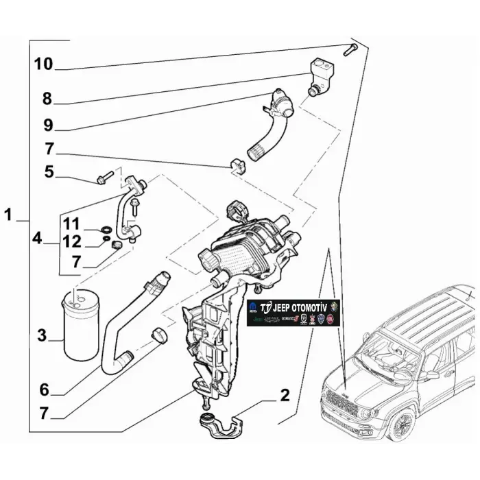 2018-23 Jeep Renegade / Fiat 500X 1.5L Klima Kondenseri 52204579