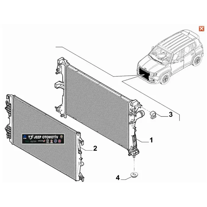2018-24 Jeep Renegade / 500X Düşük Sıcaklık Radyatörü 52084518