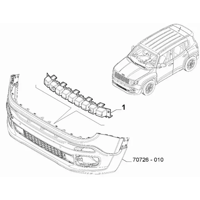 2018 - Jeep Renegade Ön Tampon Darbe Emici 52091045