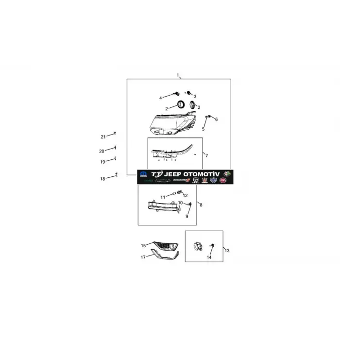 2019-20 Jeep Compass sağ dönüş sinyal lambası 68266926AB