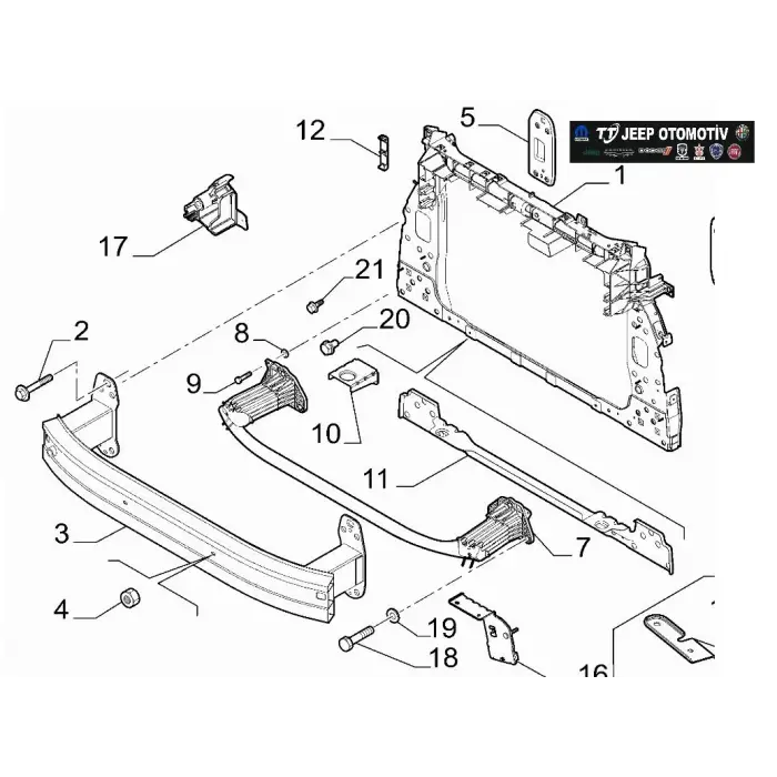 2019- 2024 Jeep Renegade Ön Travers / Radyatör Taşıyıcı 52150969 - 2.El Ürün