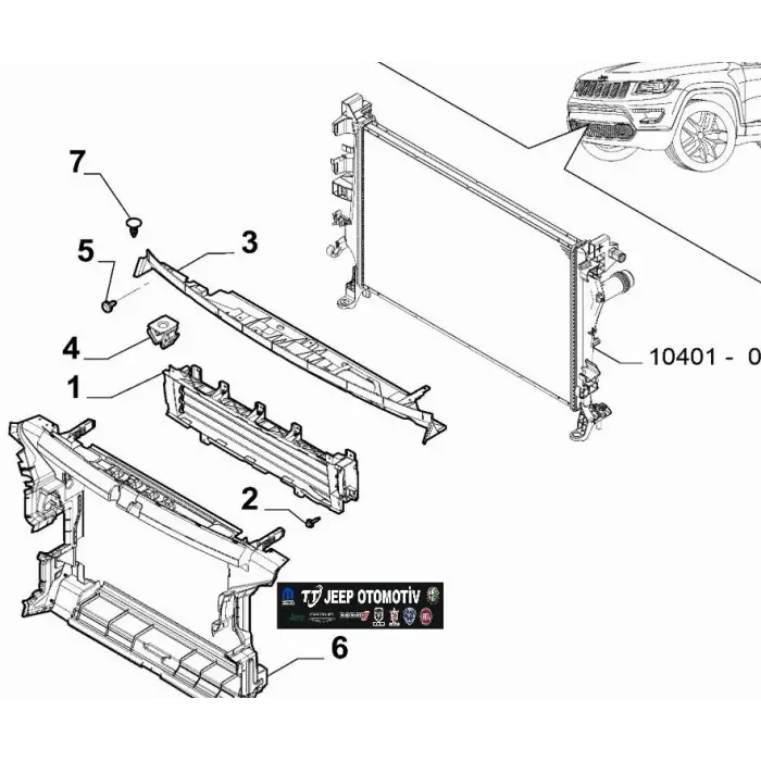 2021-2023 Jeep Compass (MV) Ön Radyatör Davlumbaz 52170869