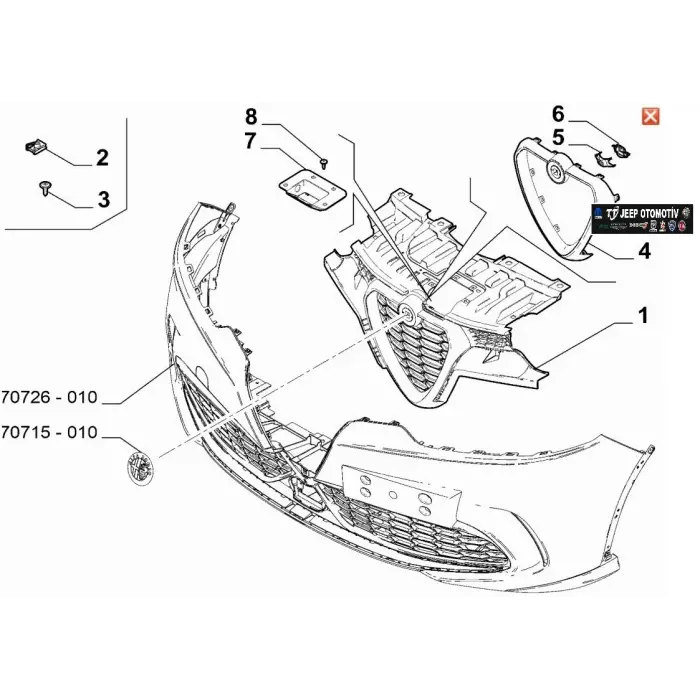 2022 - 2025 Alfa Romeo Tonale Ön Üçgen Arma / Logo 156170260