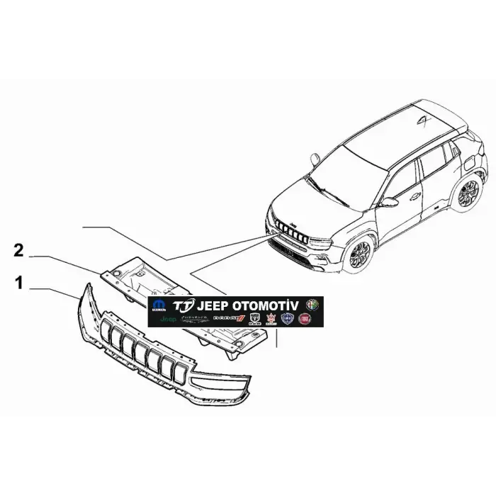 2023 - 2024 Jeep Avenger Ön Radyatör Panjur Izgara 735774626 - 2.El Ürün