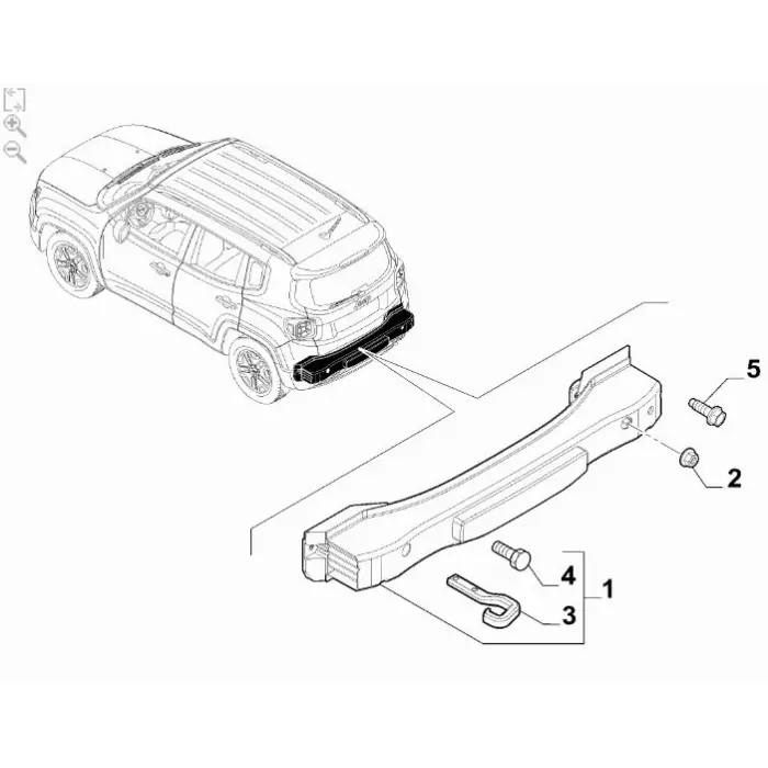2014-23 Jeep Renegade Fiat 500X Arka Tampon Demiri 051964223