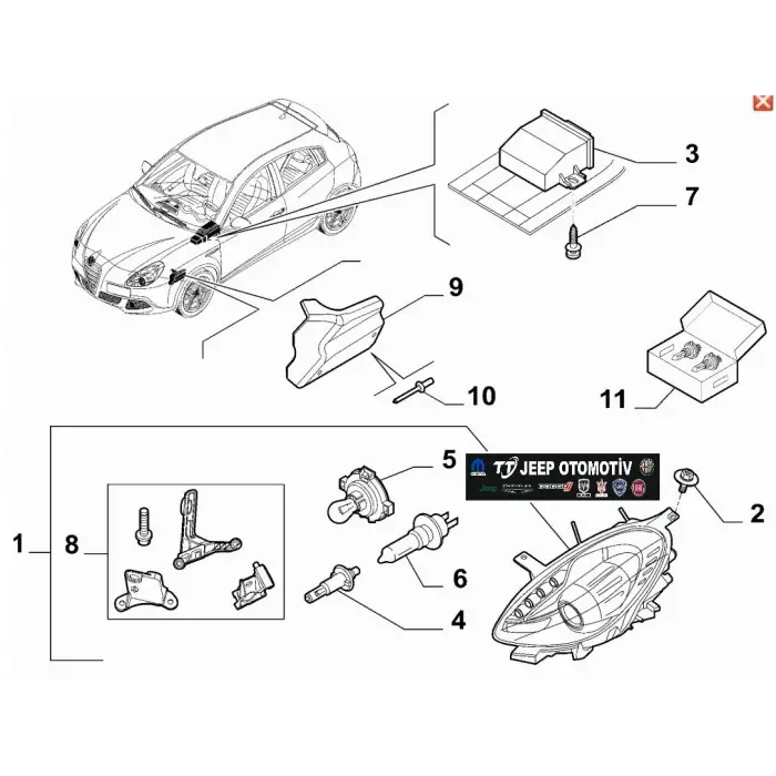 Alfa Romeo 159 Mito Giulietta 500 Delta D1S Zenon Ampül 71779057