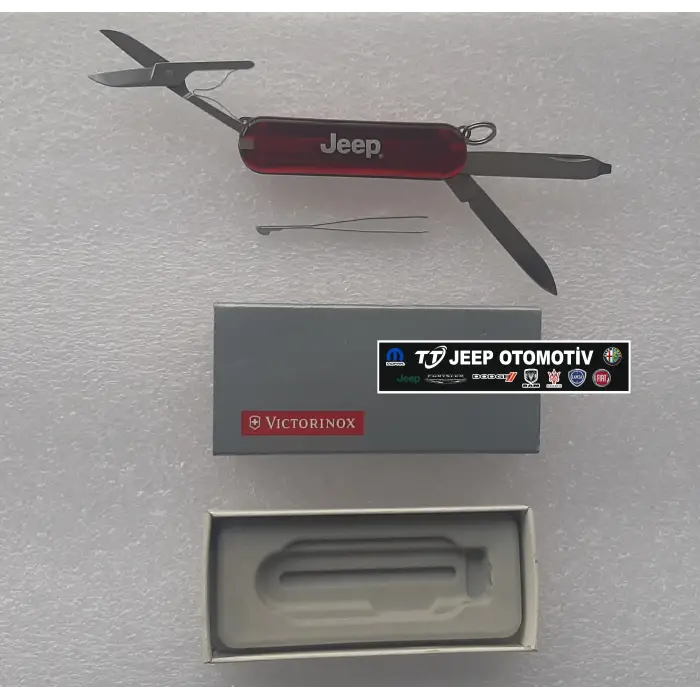 Jeep Marka Victorinox ışıklı kırmızı renk çakı - küçük boy