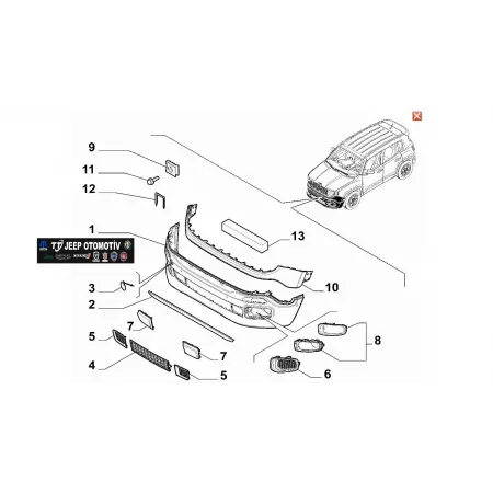 2014 - 2018 Jeep Renegade Ön Tampon 735598589