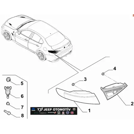 2016 - 2022 Alfa Romeo Giulia Sağ Arka Stop 50548561 - 2.El