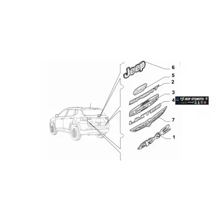 2018 - 2023 Jeep Compass Arka Bagaj Limited Yazısı 51974542