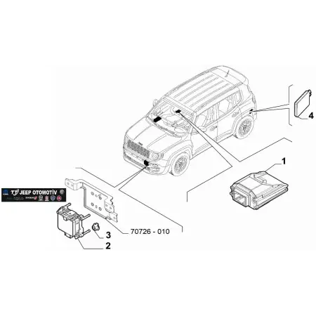2018-2024 Jeep Renegade Ön Tampon Radar 52181565 Orijinal Sıfır