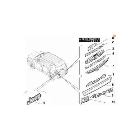 2018-23 Jeep Renegade / Compass Arka Bagaj  S  Yazısı 52126830