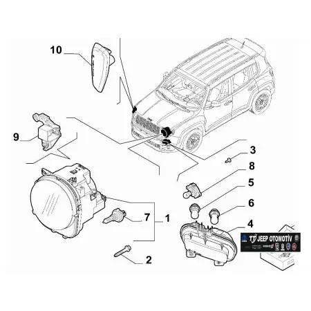2019 - 2024 Jeep Renegade Sağ Ön Sinyal Lambası 52177770