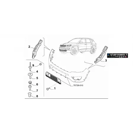 2020 - 2023 Jeep Compass Ön Tampon Braketleri 52182570 52182571