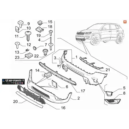 2020 - 2024 Jeep Compass Ön Alt Izgara 735745859