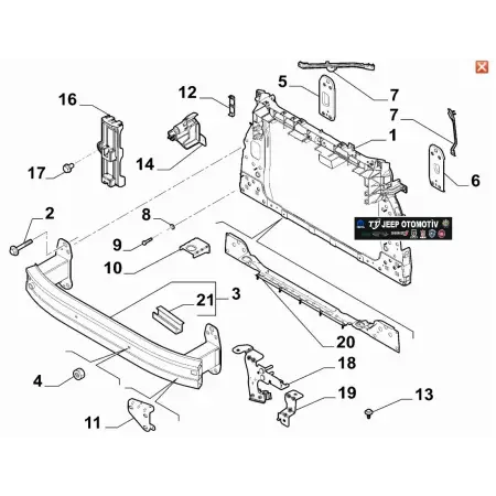 2021 - 2025 Jeep Compass Ön Panel / Radyatör Taşıyıcı 52191870 - 2.El