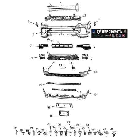 2021 - 2024 Jeep Compass Ön Tampon 68552413AA K68552413AA