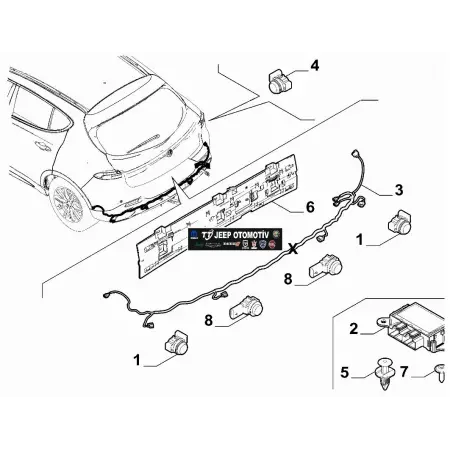 2022 Alfa Romeo Tonale Arka Tampon Park Sensör Tesisatı 50569432