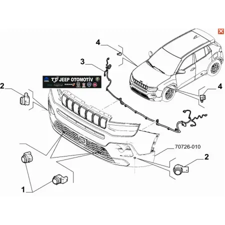 2023 - 2026 Jeep Avenger Ön Park Sensör Tesisatı 52197643