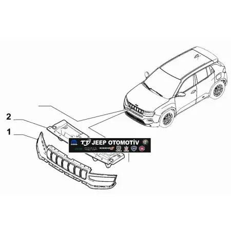 2023 Jeep Avenger Ön Radyatör Panjur e Izgara 735774629 - 2.El Ürün
