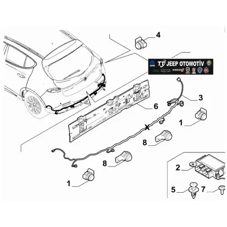 2025 - 2026 Alfa Romeo Tonale Arka Park Sensör Tesisatı 50569432 - 2.El