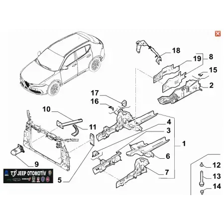 2022 - 2026 Alfa Romeo Tonale Ön Sol Tampon Babası 50564735 - 2.El