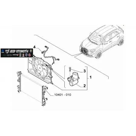 2014 - 2024 Jeep Renegade / Fiat 500X Elektrofan / Fan Motoru / Termik 52161166
