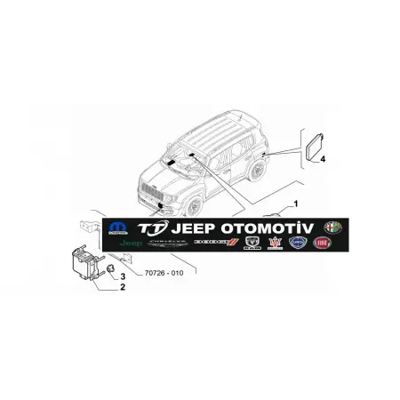 2014-2018 Jeep Renegade (BU) ACC Radar Sensörü / Modülü 52034329-52119981