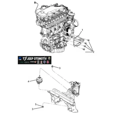2007 - 2012 Dodge Nitro Jeep Cherokee Motor Kulağı / Takozu 52125232AE OEM K52125232AE